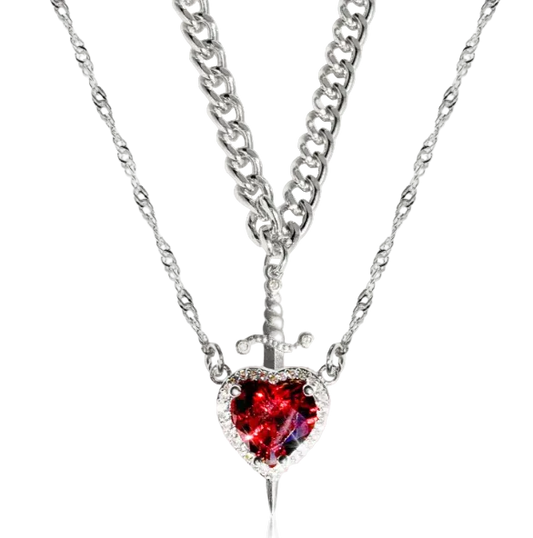 Heart and Sword Necklace